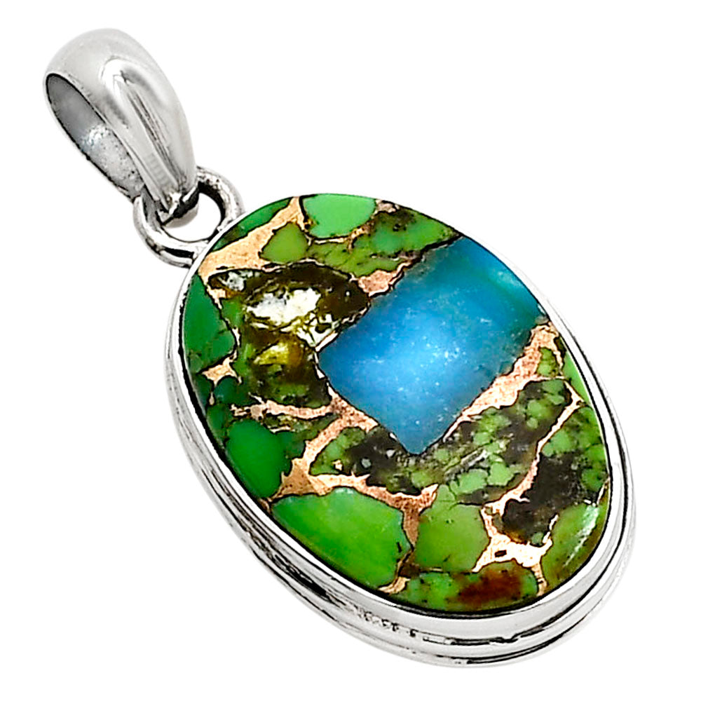 Blue Turquoise In Green Mohave Pendant P-1124 SDP158538