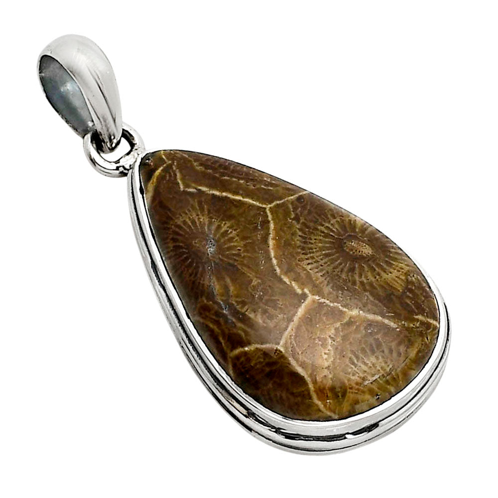 Flower Fossil Coral Pendant P-1124 SDP158632