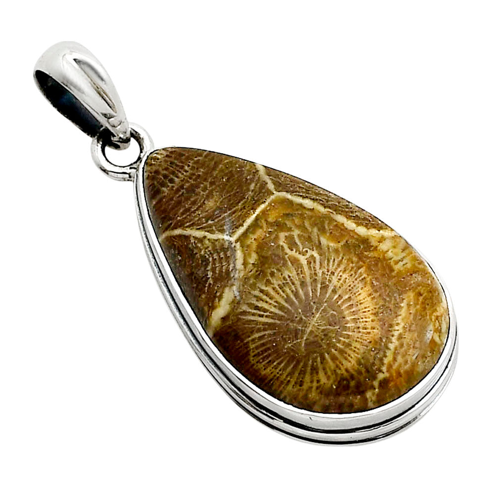 Flower Fossil Coral Pendant P-1124 SDP158634