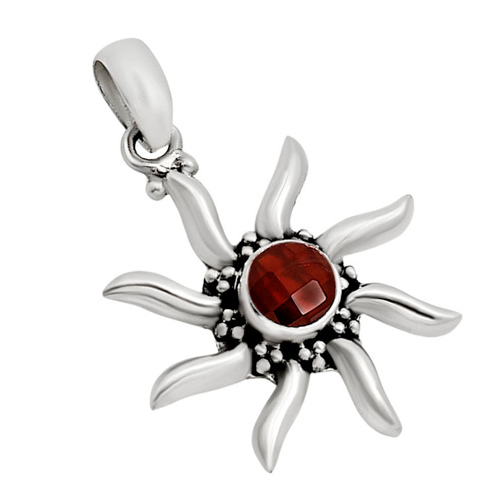 Sun - Hessonite Garnet Checker Pendant P-1263 SDP158719