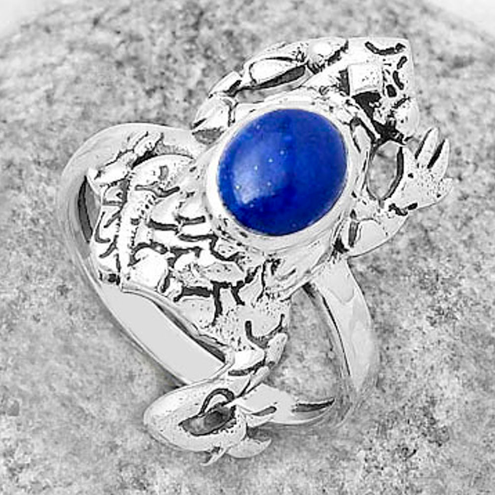 Frog - Natural Lapis - Afghanistan Ring size-8.5 R-1113 SDR172795