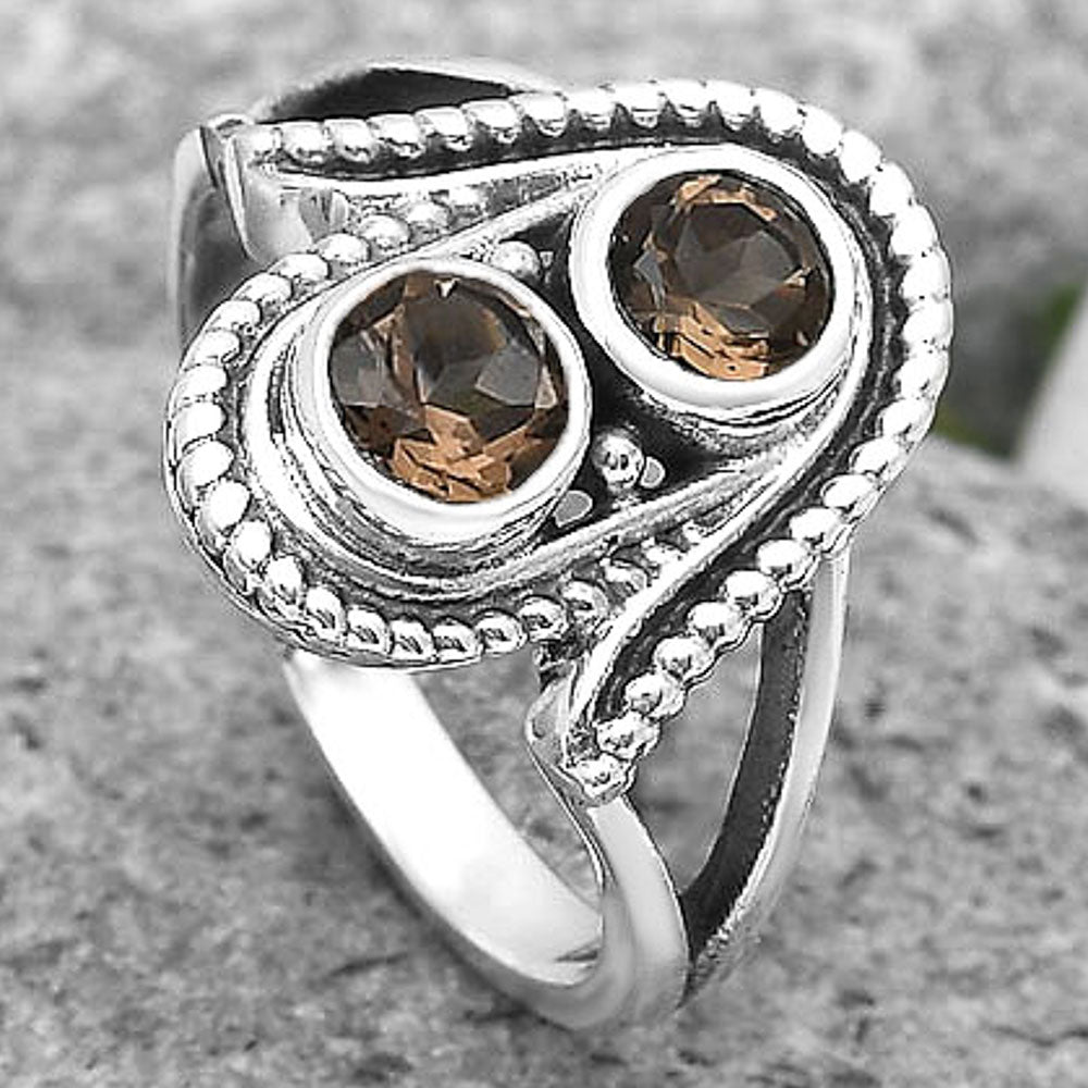 Natural Smoky Quartz - Brazil Ring size-8 R-1027 SDR195719