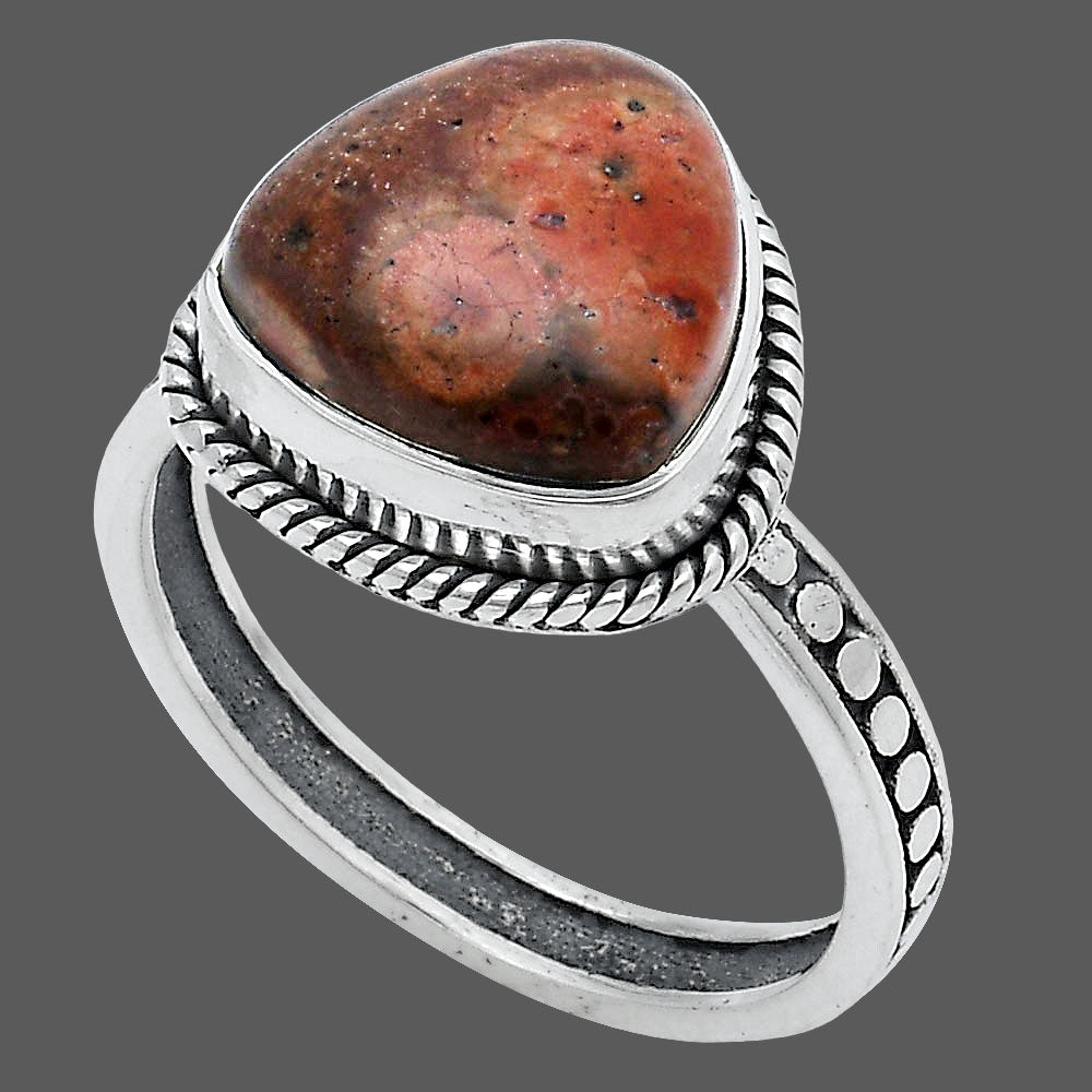 Natural Poppy Jasper Ring size-8.5 R-1066 SDR229384