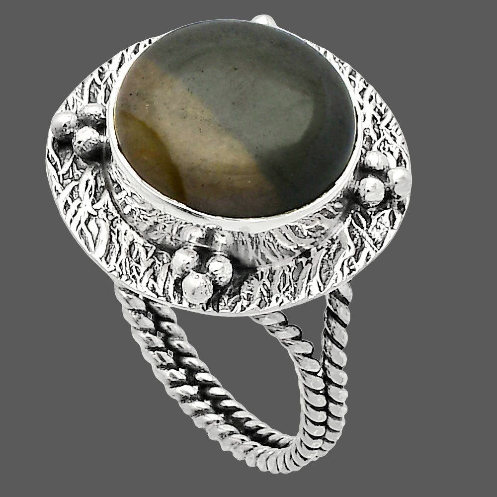 Natural Polygram Jasper Ring size-9 R-1722 SDR229939
