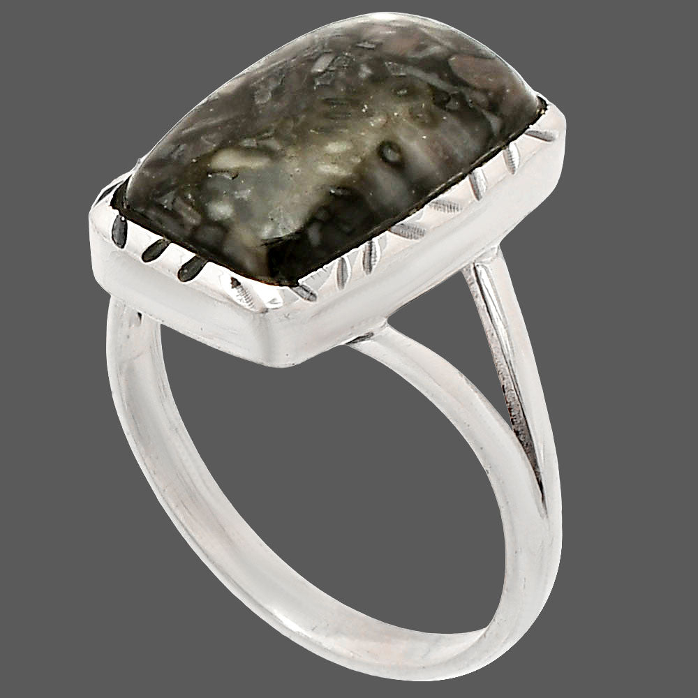 Natural Mexican Cabbing Fossil Ring size-9.5 R-1074 SDR230982