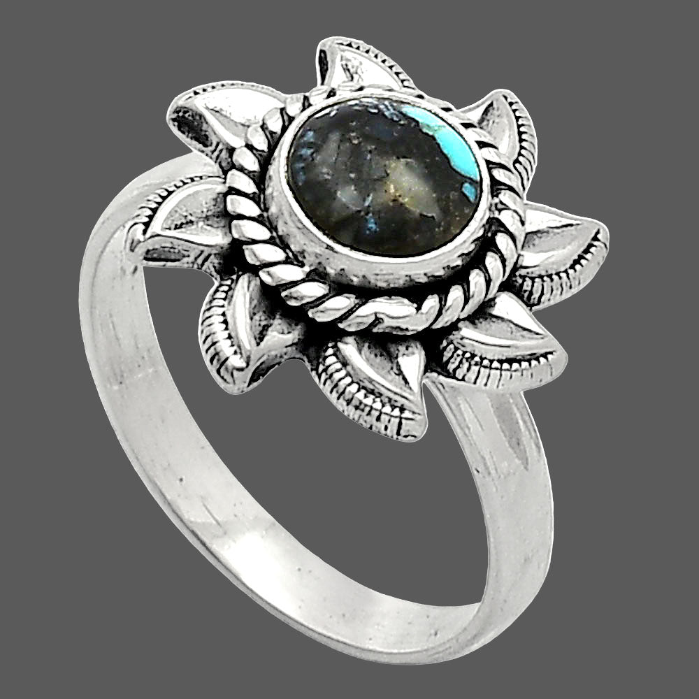 Sun - Lucky Charm Tibetan Turquoise Ring size-8 R-1617 SDR238545