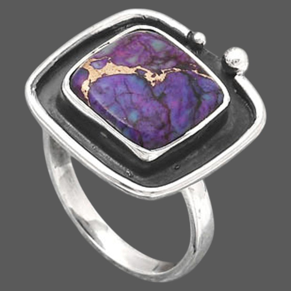 Copper Purple Turquoise - Arizona Ring size-7 R-1168 SDR245935