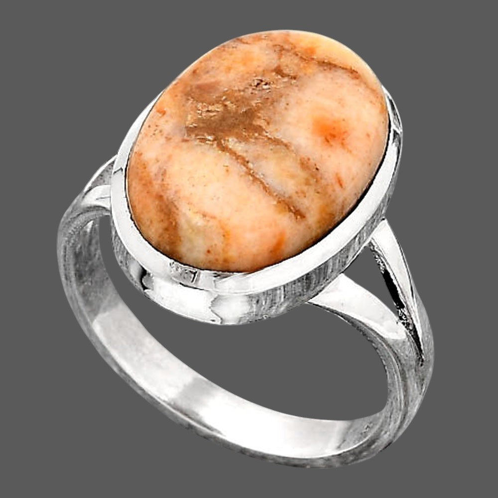 Natural Coral Jasper Ring size-7.5 R-1005 SDR246698