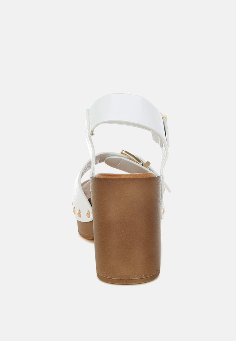 Ompasa Genuine Leather Clog Sandals