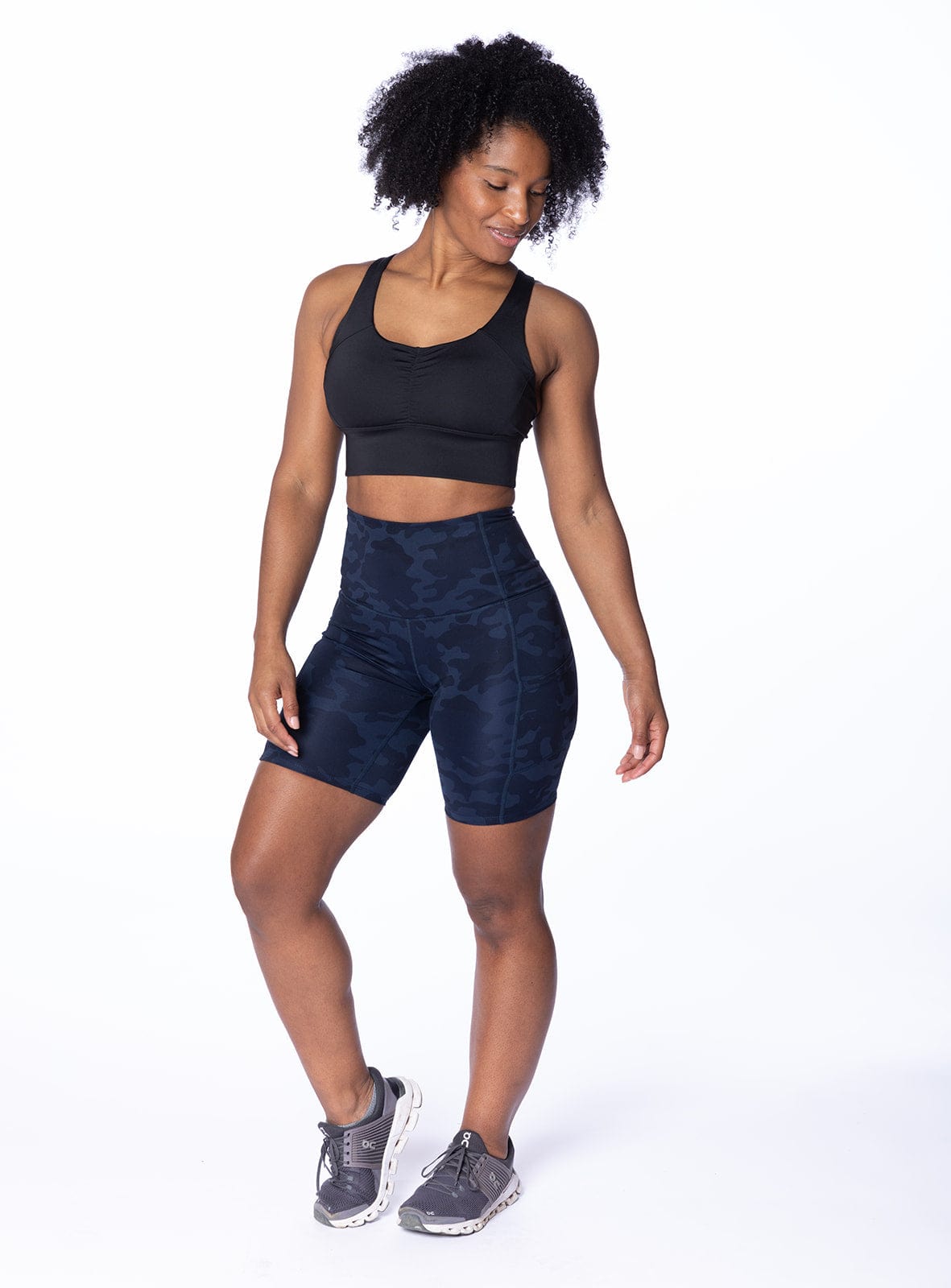 Hi Five High-Waisted Biker Short – Looker (Navy Camo)(XS/M)