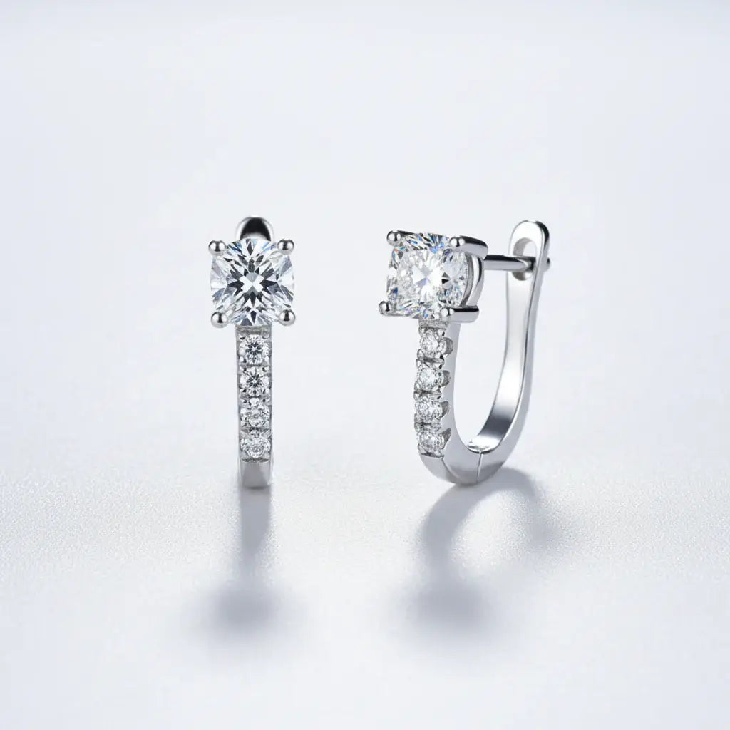 Sterling silver moissanite stud earrings Breasted Stud Earrings