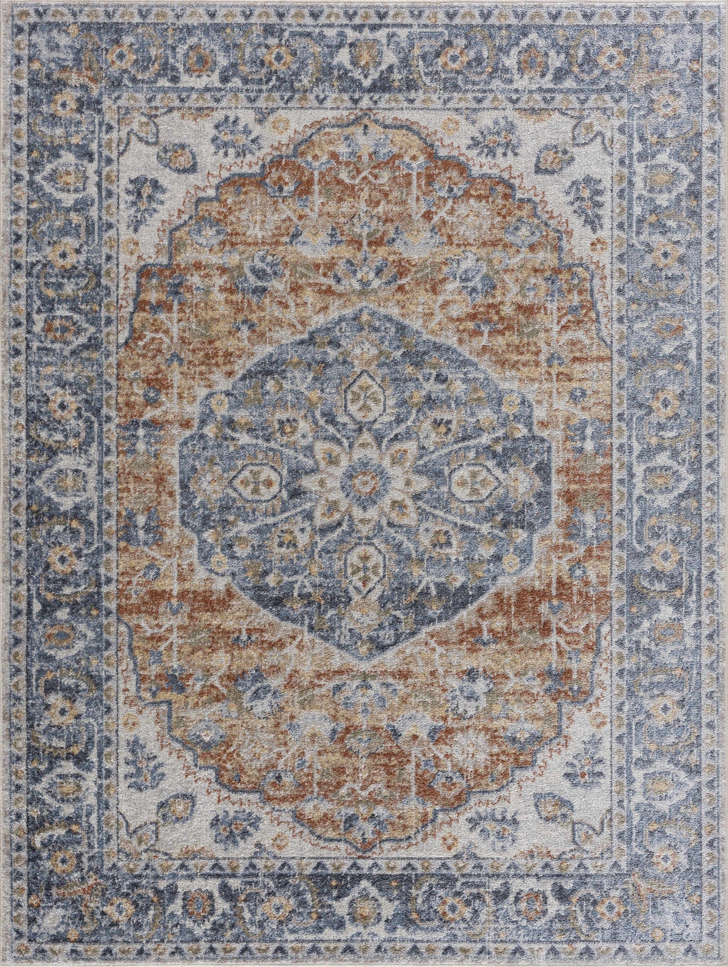 Rust Hiti Washable Area Rug - Clearance