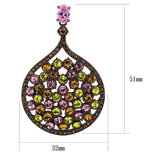 TK2630 - IP Coffee light Stainless Steel Earrings with AAA Grade CZ in Rose