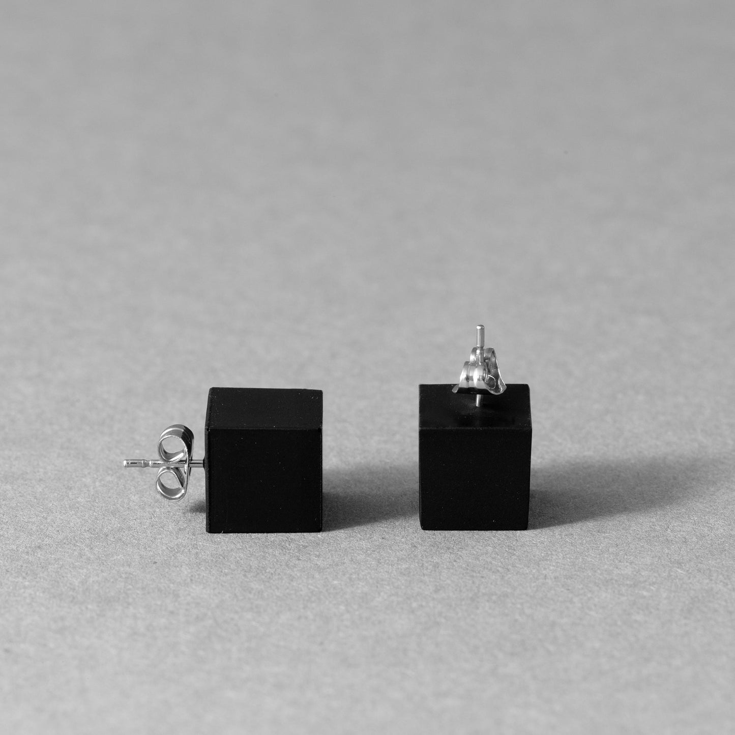 CUBE EARRINGS – Minimalist Geometric Black Earrings