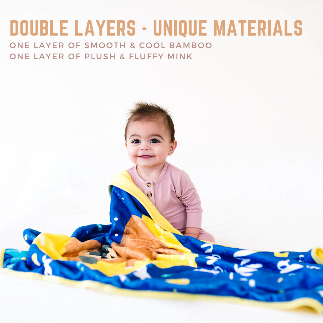 Baby Minky Sloth Blanket - Double Layers - I Love You to the Moon and Back