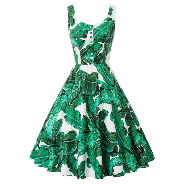 Belle Poque Cotton Dress Women Sleeveless V-Neck Buttons Grid Plaid Dresses Ladies Summer Knee Length Flare Swing A-Line Dress