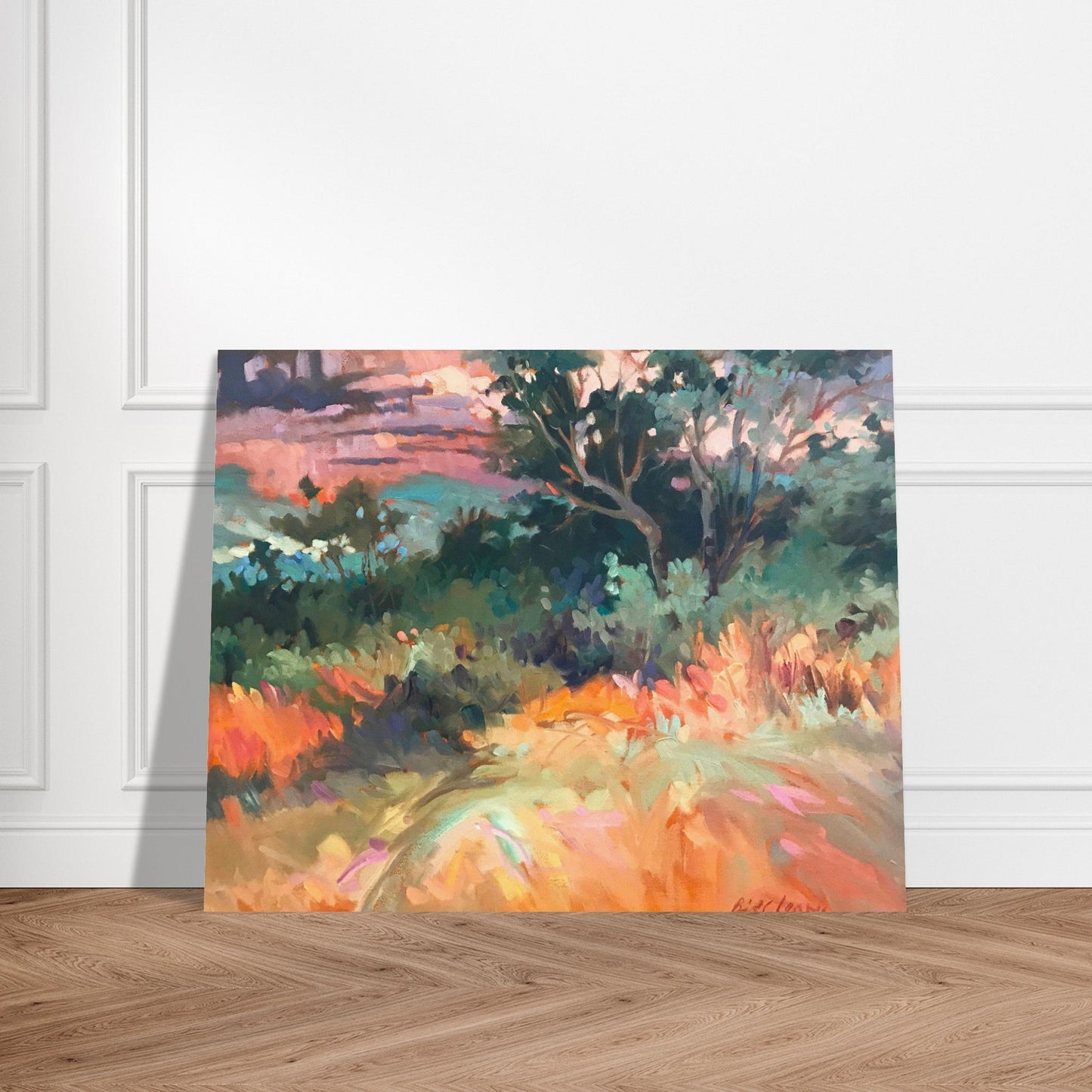 'Blush of Dawn' Landscape I 16x20 Museum-Quality Matte Paper Poster | Original Artwork by American Artist Barbara Cleary