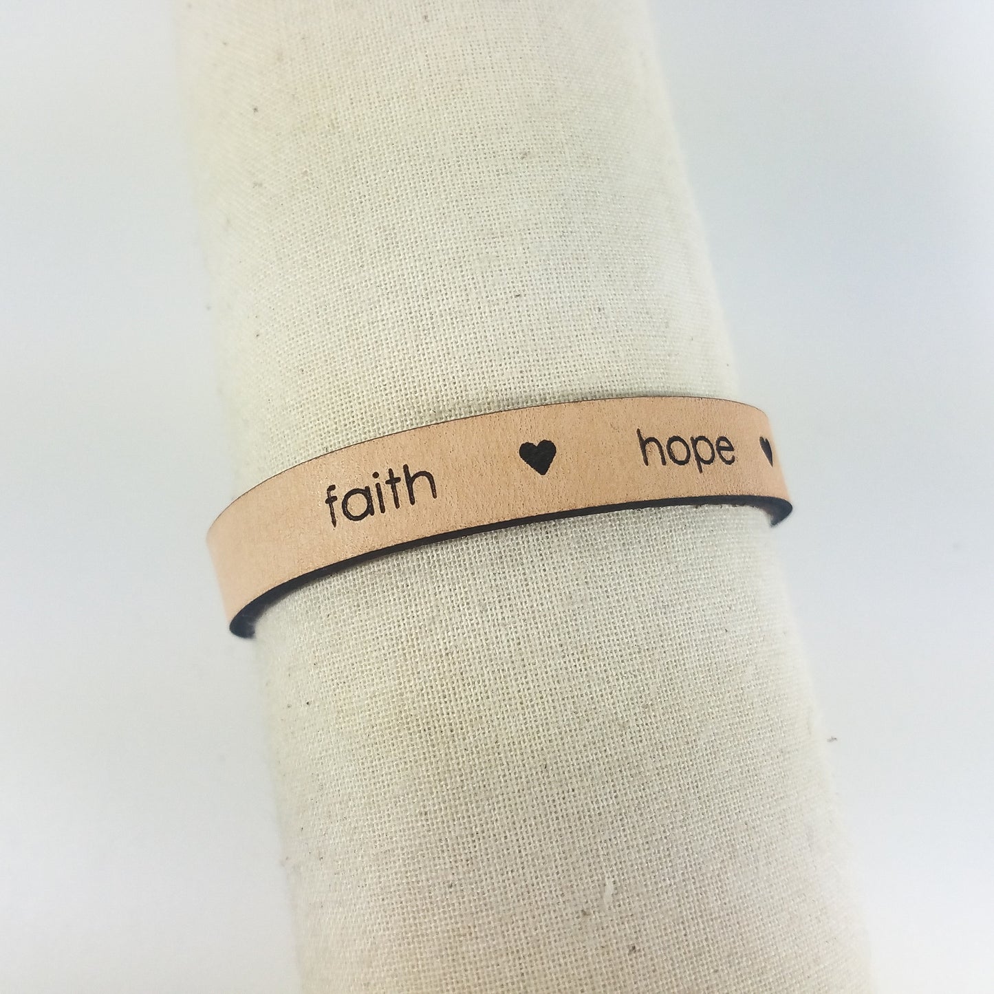 Spiritual Quote Bracelet - faith hope love