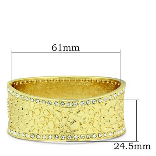 LO2119 - Flash Gold White Metal Bangle with Top Grade Crystal in Clear