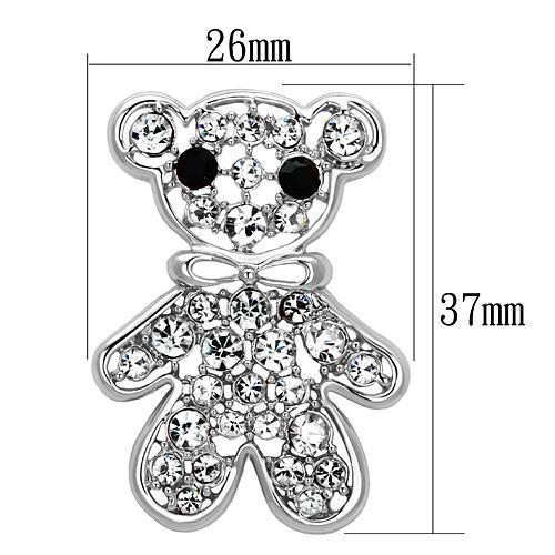 LO2791 - Imitation Rhodium White Metal Brooches with Top Grade Crystal in Clear