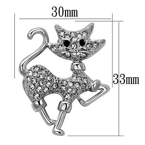 LO2819 - Imitation Rhodium White Metal Brooches with Top Grade Crystal in Clear