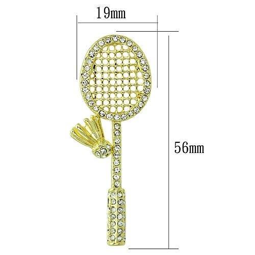 LO2824 - Flash Gold White Metal Brooches with Top Grade Crystal in Clear