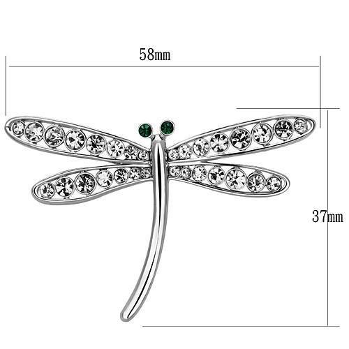 LO2825 - Imitation Rhodium White Metal Brooches with Top Grade Crystal in Clear