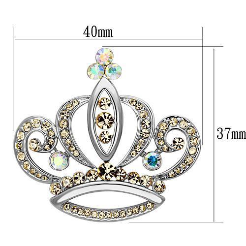 LO2870 - Imitation Rhodium White Metal Brooches with Top Grade Crystal in Multi Color