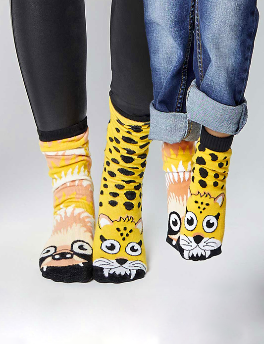SLOTH & CHEETAH DAD AND ME SOCK SET