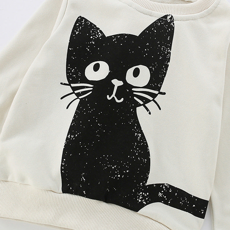 Autumn and Spring Arrival Animals Cartoon Pattern Long Sleeves Pullover for Stylish Girls, MyKids-USA®, Sweatshirts, MyKids-USA - - - - - - - .