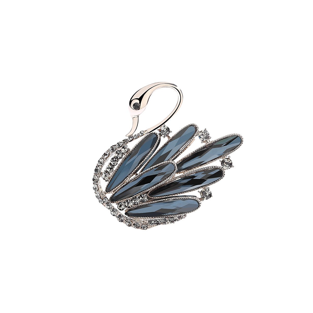 Proud Swan Blue Brooch