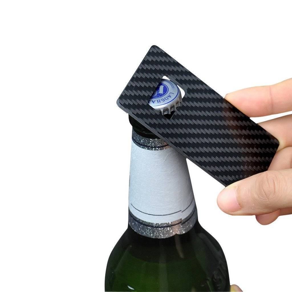 Real Carbon Fiber Credit Card Size Bottle Opener