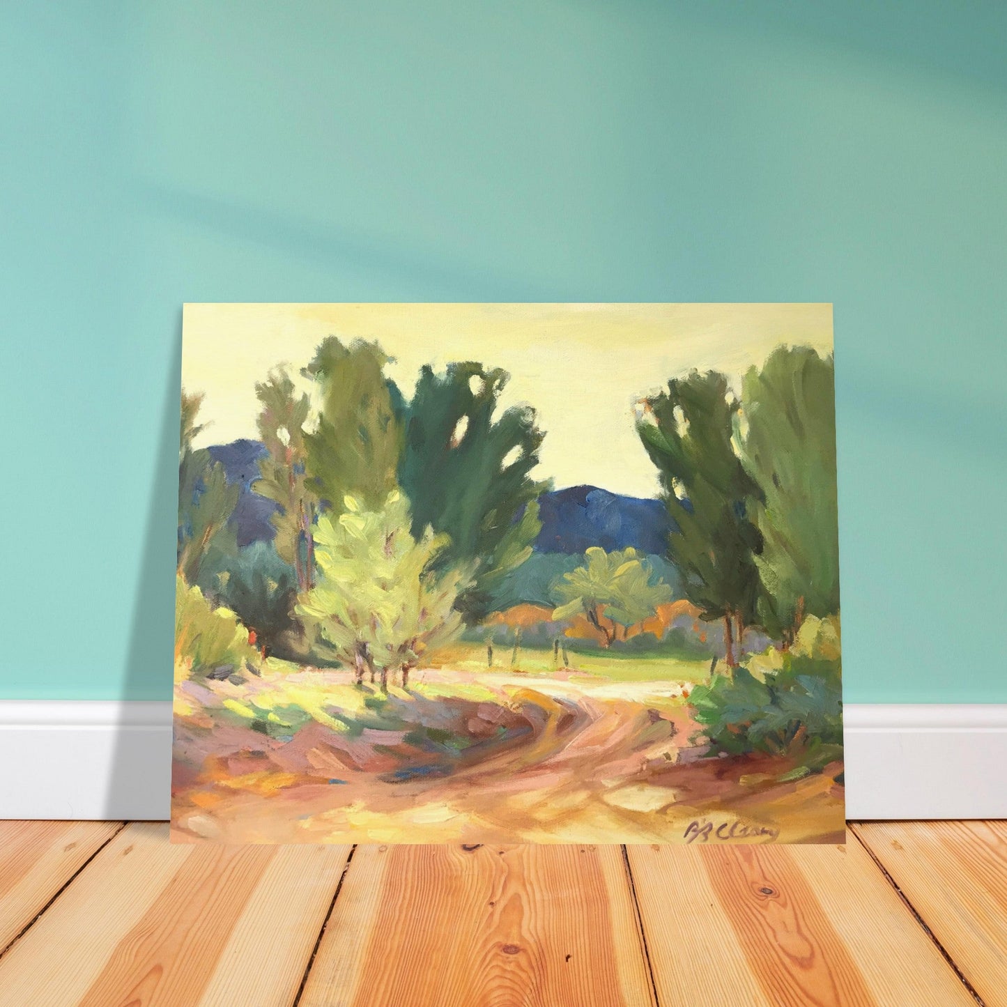 ‘Hacienda Road’ Landscape I 16x20 Museum-Quality Matte Paper Poster | Original Artwork by American Artist Barbara Cleary