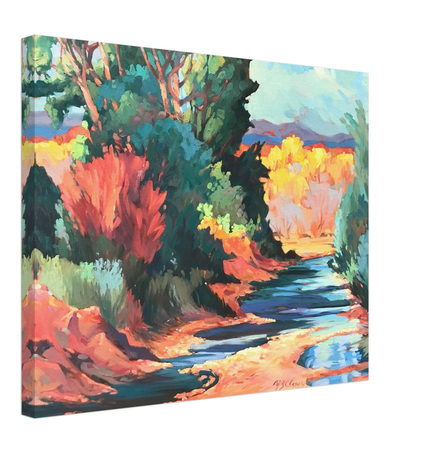 ‘Rio Pueblo’ Landscape | 16x20 Canvas Art Print | Original Artwork by American Artist Barbara Cleary