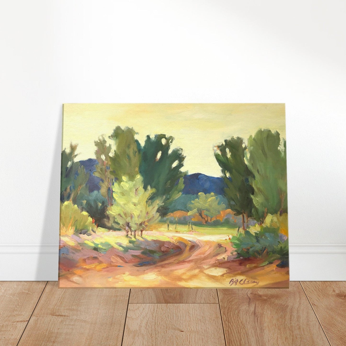 'Hacienda Road' Landscape I 16x20 inch Art Print on Canvas I Original Artwork by American Artist Barbara Cleary