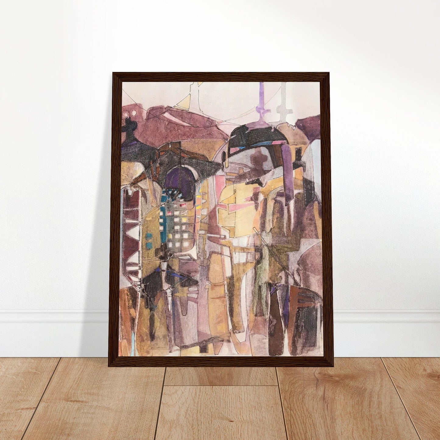 'San Francisco De Asis #2' Abstract I 12x16 inch Wooden Framed Art Print  I Original Artwork by American Artist Barbara Cleary