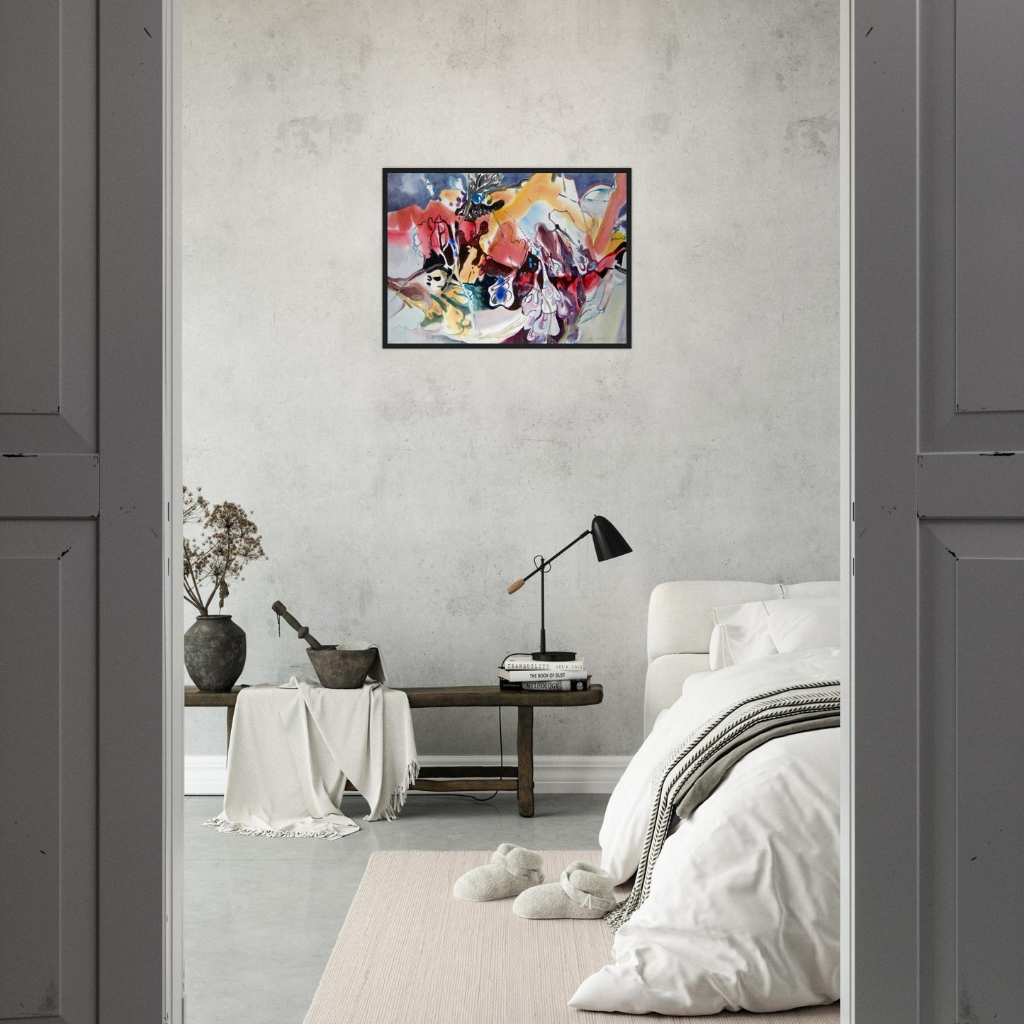 'Floral Fantasy' Abstract I 20x28 inch Wooden Framed Art Print  I Original Artwork by American Artist Barbara Cleary