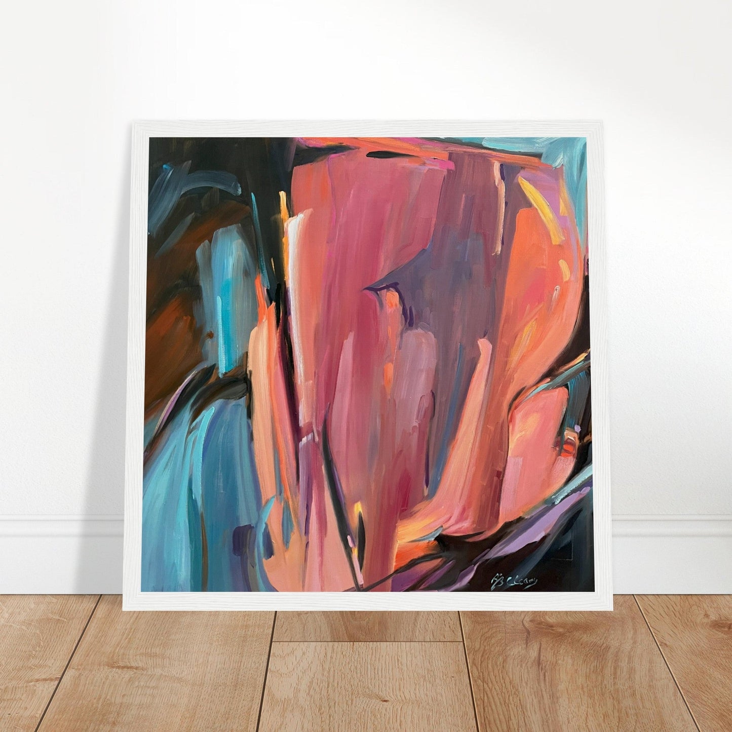 'Colorscape' Abstract I  Ready-to-Hang 12x12 inch Framed Art Print I Original Artwork by American Artist Barbara Cleary