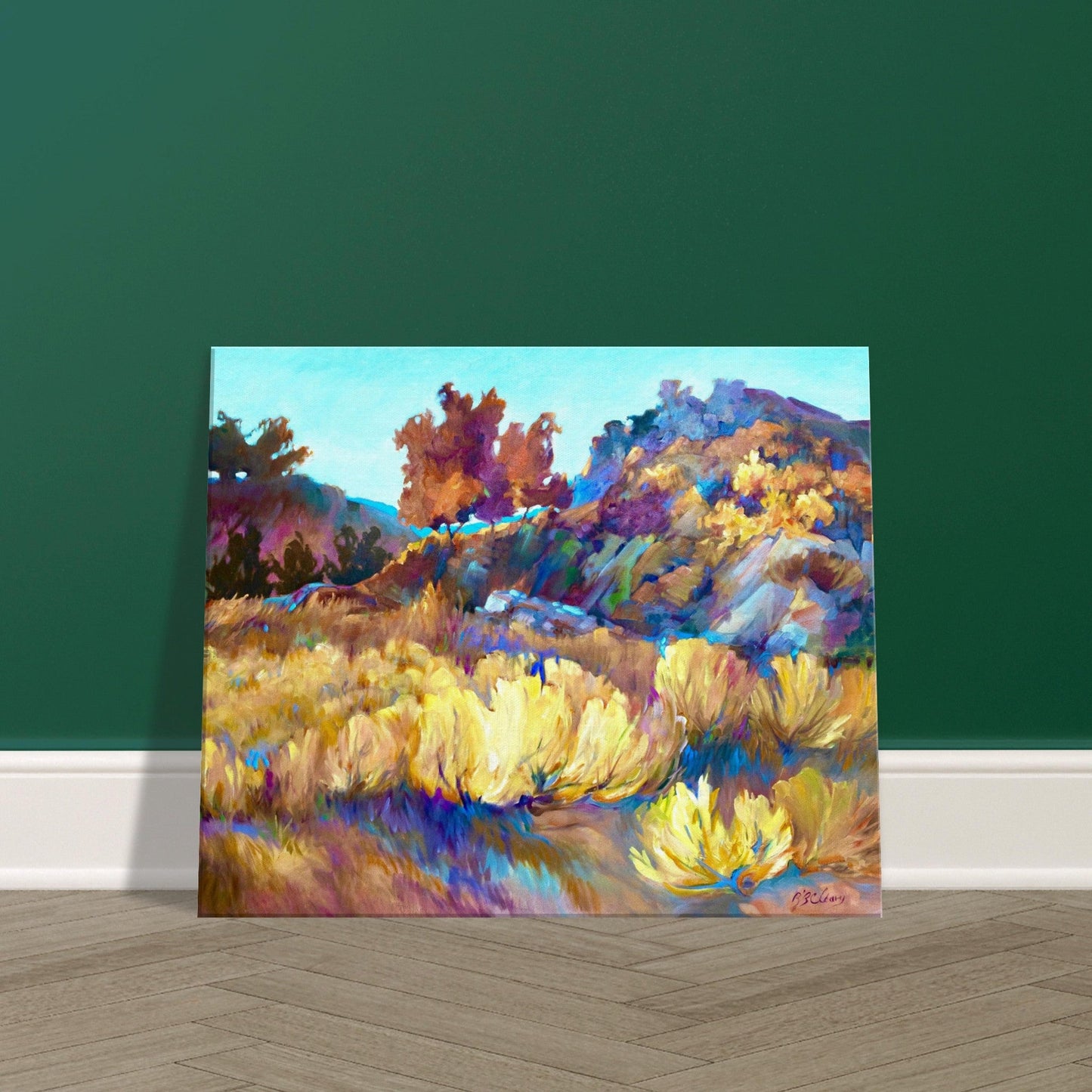 "Rock Ridge" Landscape I 20x24 inch Canvas Art Print I Original Artwork by American Artist Barbara Cleary