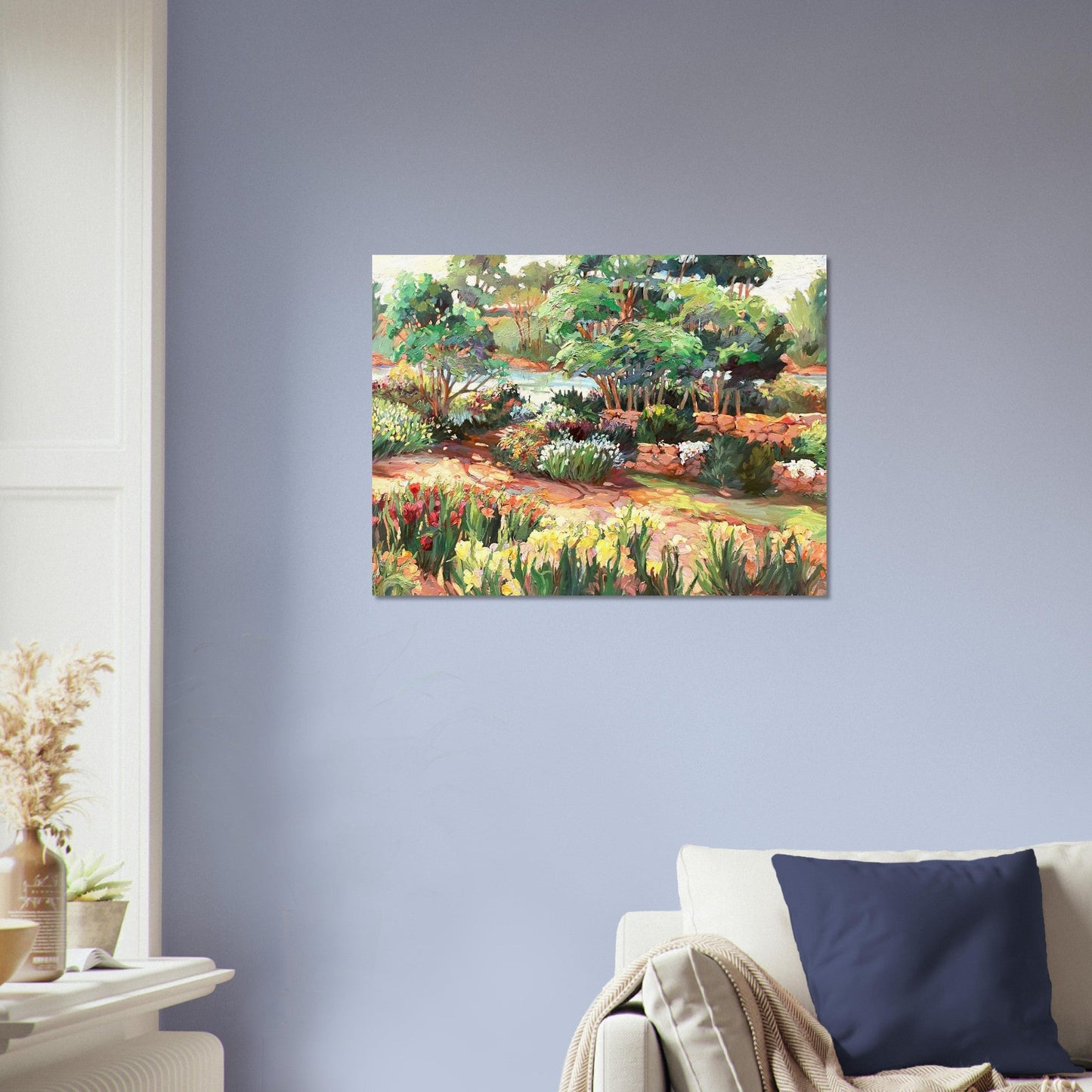 'Garden Serenity' Floral I 18x24 Museum-Quality Matte Paper Poster | Original Artwork by American Artist Barbara Cleary