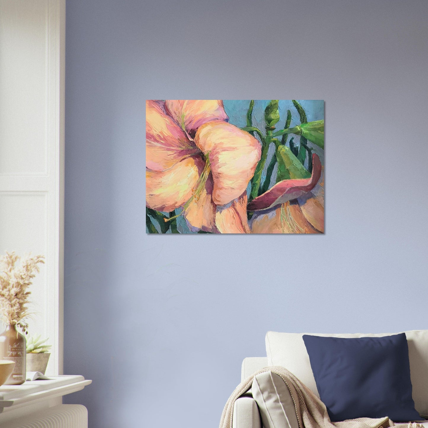 'Amaryllis 2' Floral I 18x24 Museum-Quality Matte Paper Poster | Original Artwork by American Artist Barbara Cleary