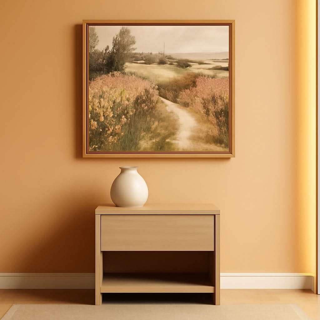 Framed Canvas Wall Art Landscape Print Wild flowers
