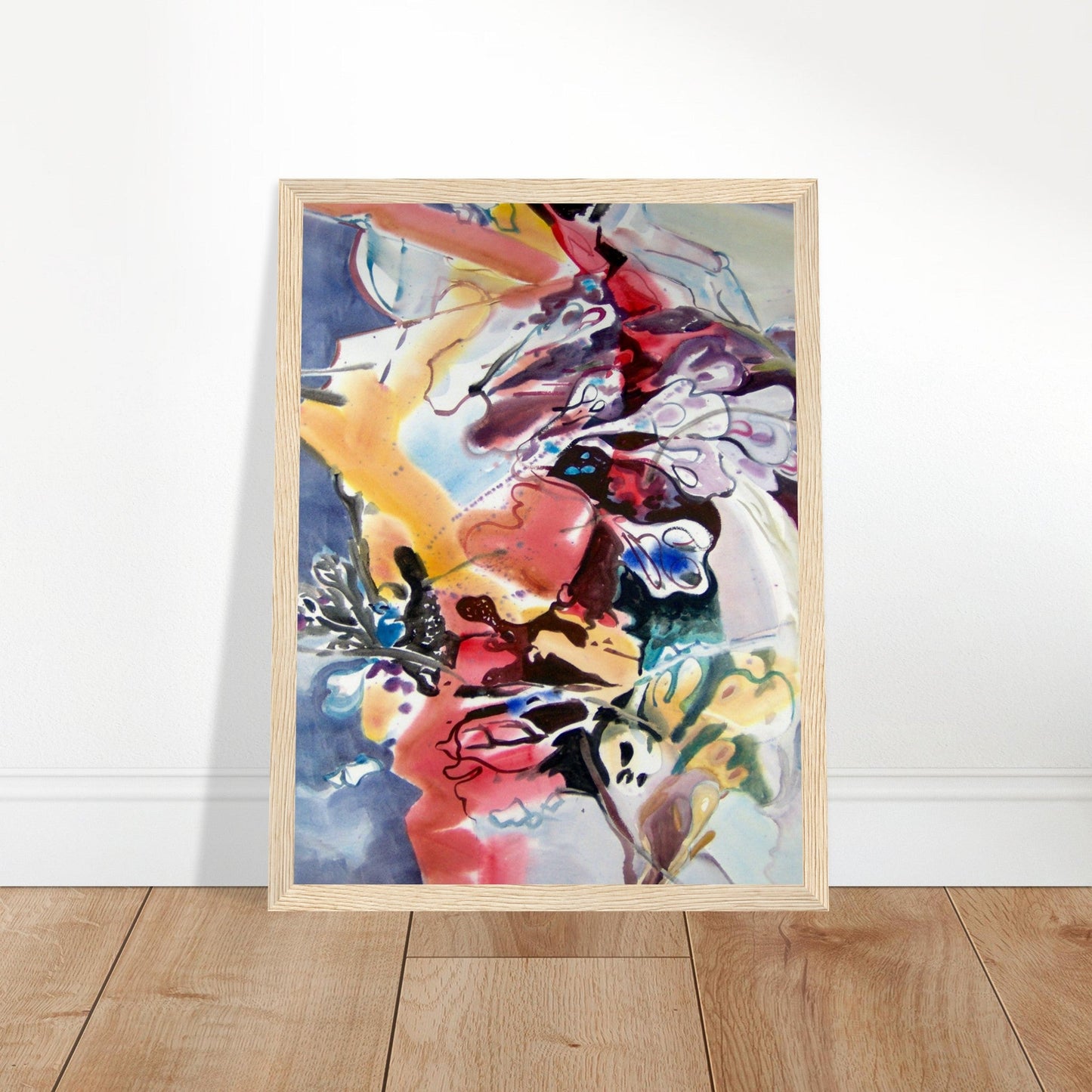 ‘Floral Fantasy' Abstract I 12x16 inch Wooden Framed Art Print  I Original Artwork by American Artist Barbara Cleary