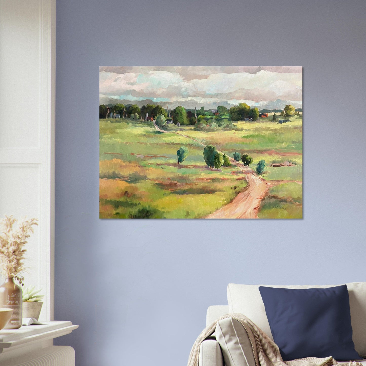 'The Meadow' Landscape I 24x32 Museum-Quality Matte Paper Poster | Original Artwork by American Artist Barbara Cleary