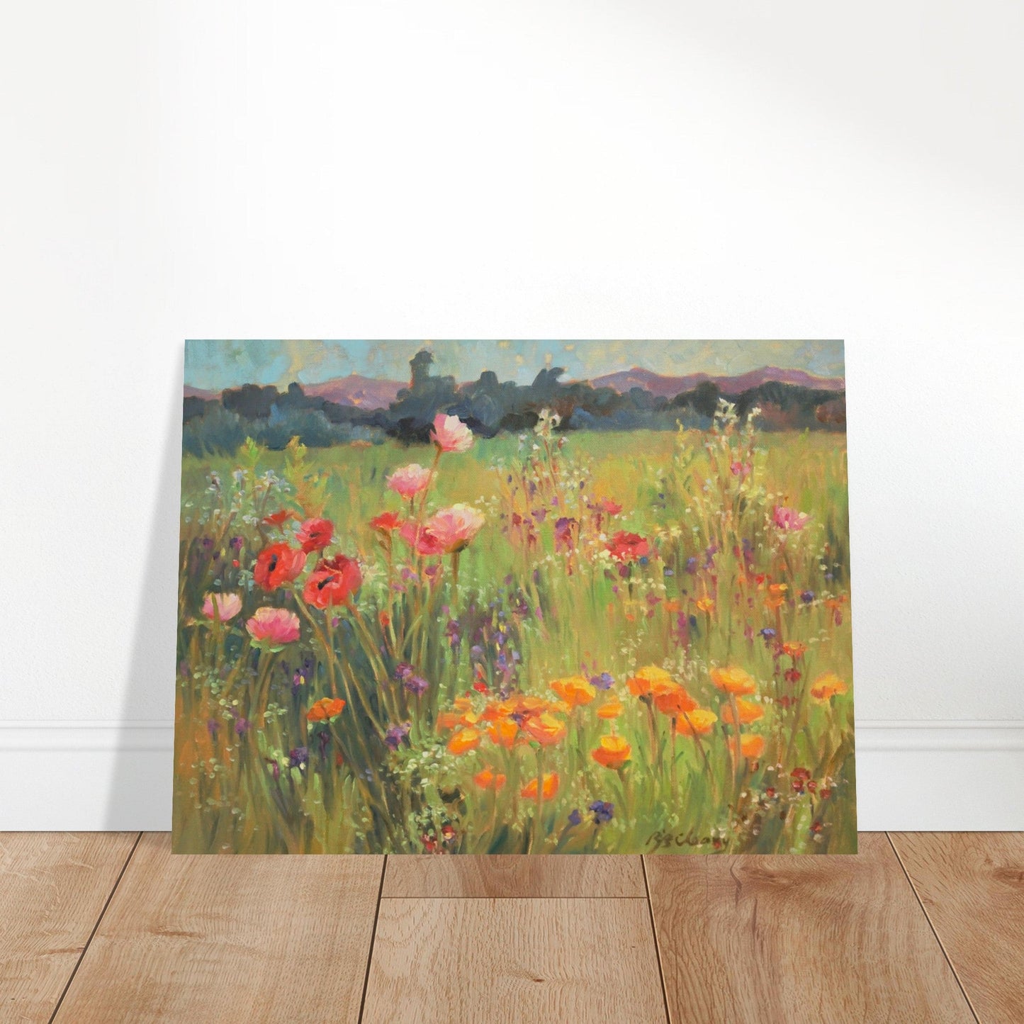 'Field of Poppies' I 12x16 Museum-Quality Matte Paper Poster | Original Artwork by American Artist Barbara Cleary