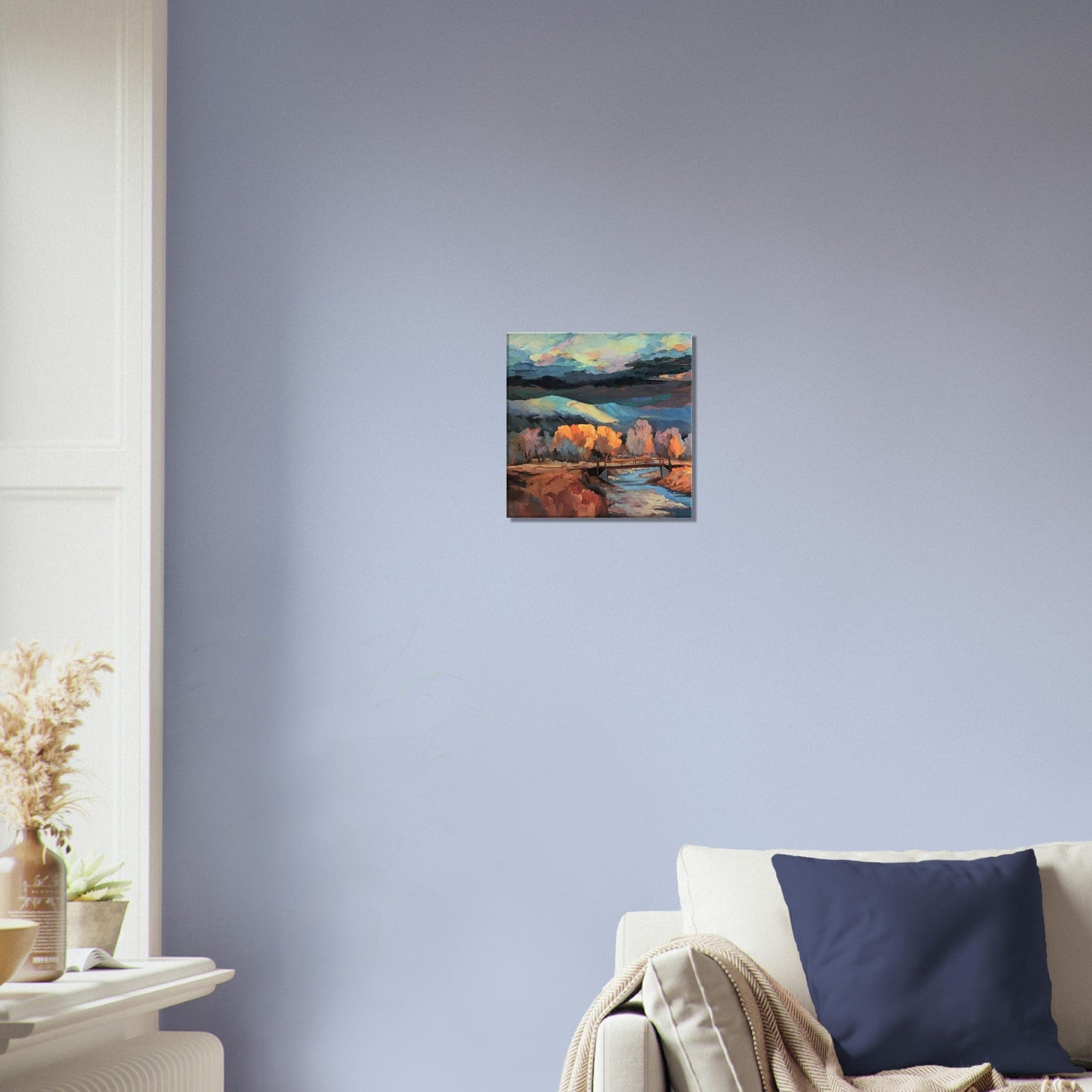 'Rio Pueblo River' Landscape I 12x12 inch Art Print on Canvas I Original Artwork by American Artist Barbara Cleary