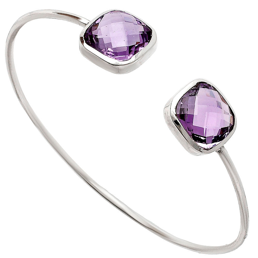 Premium Quality Amethyst Briolette Cuff Bangle Bracelet B-1004 11-EB10004