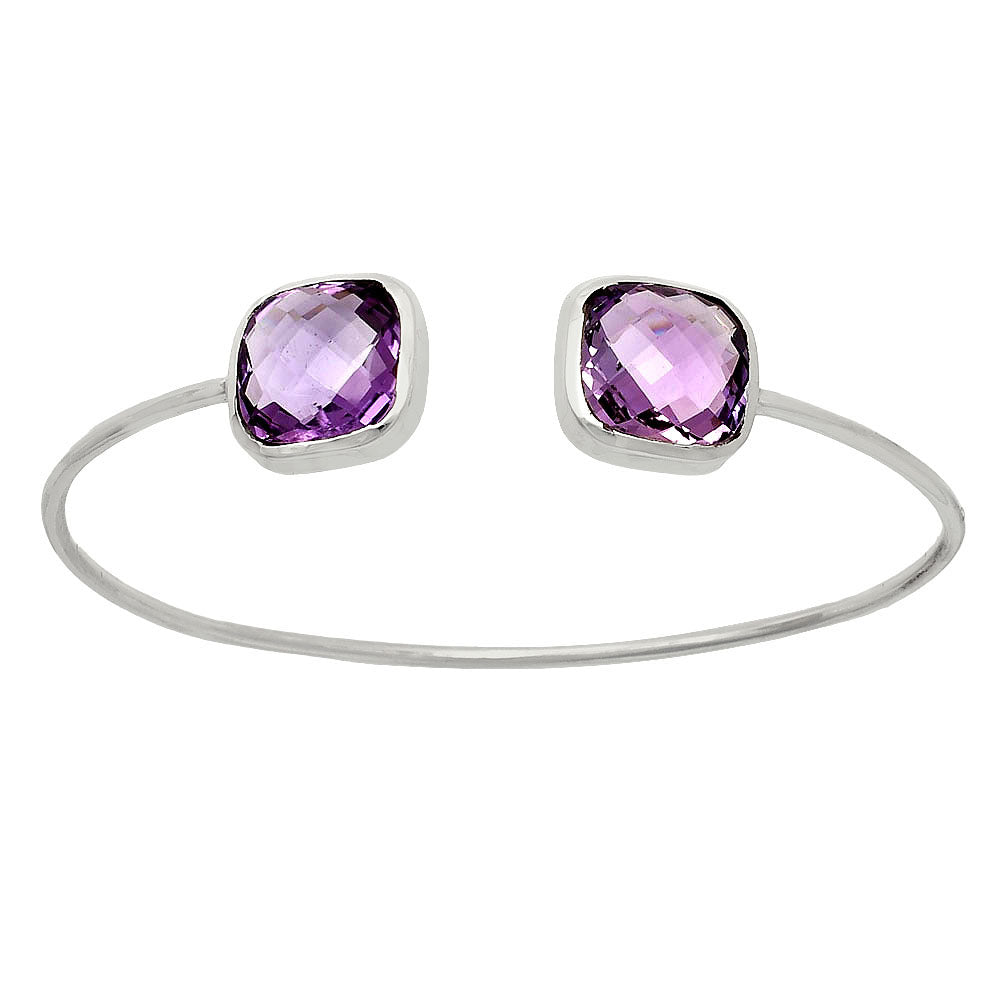 Premium Quality Amethyst Briolette Cuff Bangle Bracelet B-1004 11-EB10004