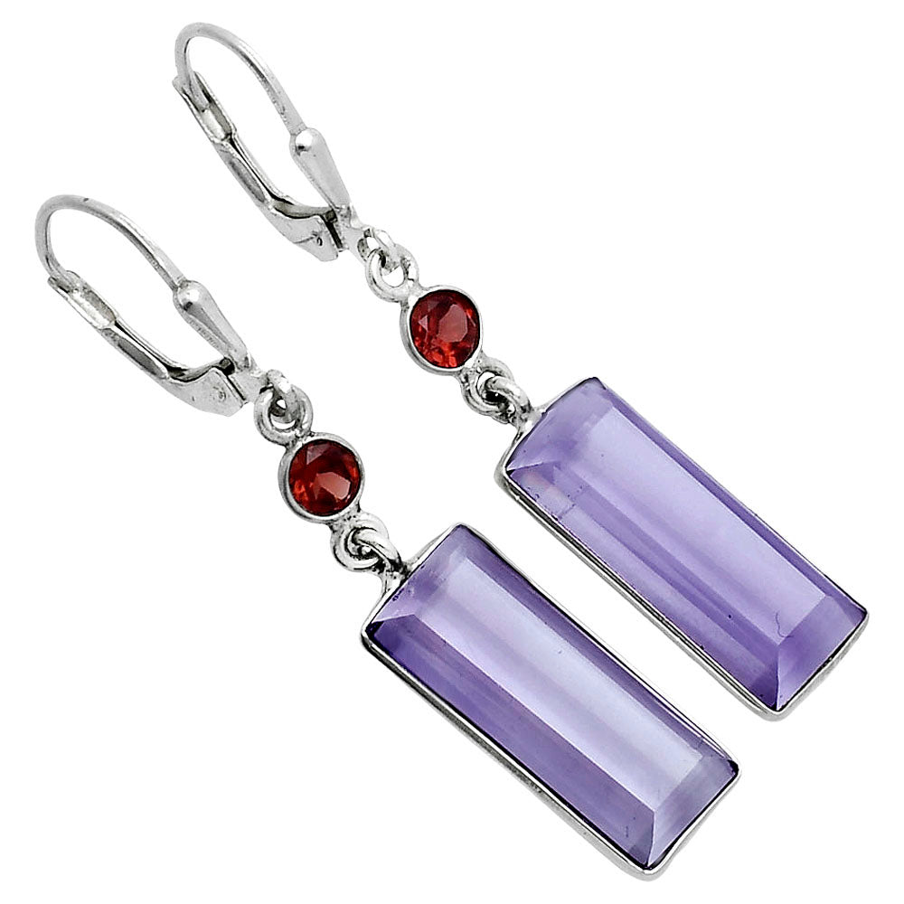 Premium Amethyst - Brazil & Garnet Earrings E-1254 11-EE10045