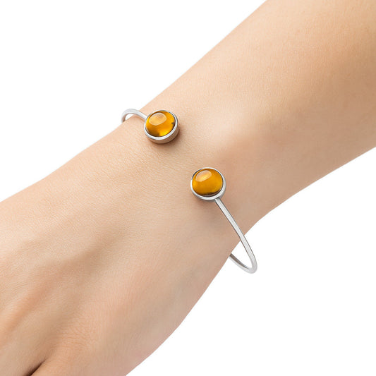 Premium Quality Citrine Cab Cuff Bangle Bracelet B-1004 12-EB10031